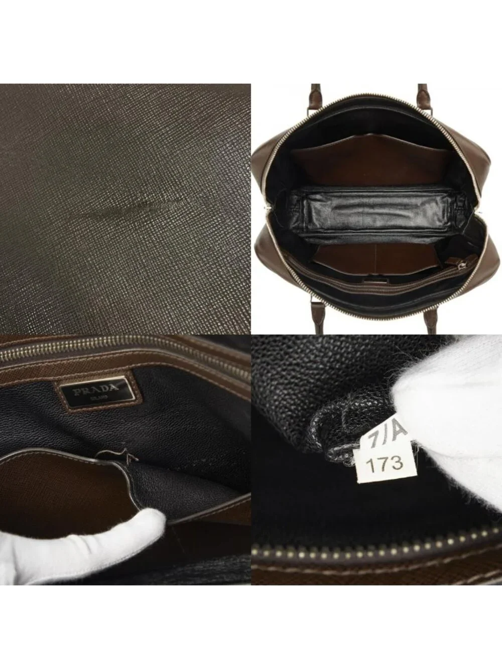 Prada Business Briefcase Brown Saffiano Leather
